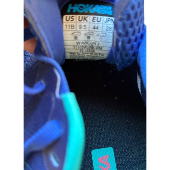 Hoka One One Rincon 3 Womens 11 Lightweight Athletic Running Shoes Sneakers Blue - Picture 9 of 9